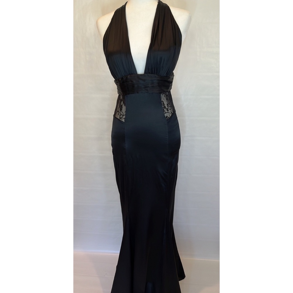 Marciano Black Satin Floor Length Dress